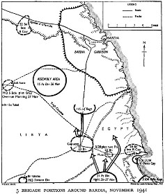 Black and white map of army positions
