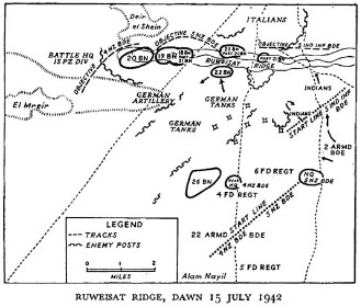 Black and white map of army positions