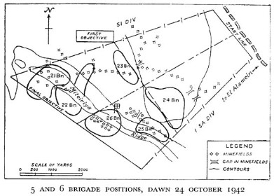 Black and white map of army positions