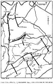 Black and white map of an attack