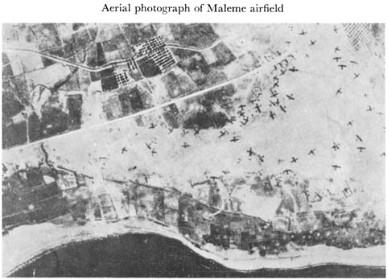 Black and white photograph of an aerial view