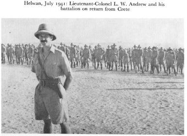 Black and white photograph of an army officer and troops