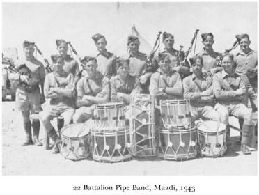 Black and white photograph of an army band