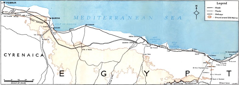 Coloured map of Northern Egypt