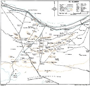 Coloured map of army routes