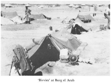 Black and white photograph of a camp