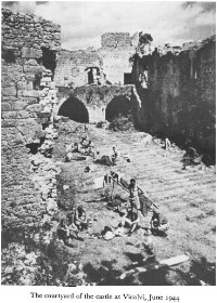 Black and white photograph of a castle