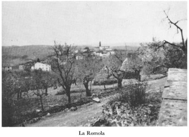 Black and white photograph of a town