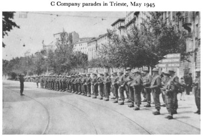 Black and white photograph of a parade