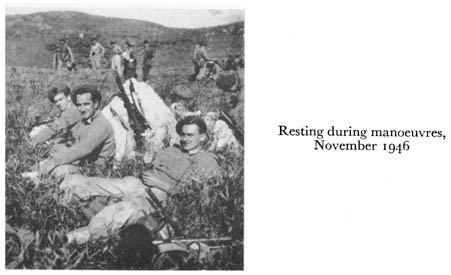 Black and white photograph of soldiers resting